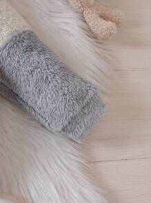 SHEIN Playful Pals Baby Boy Reversible Fleece Grey Patchwork Zipper Jacket , Fashionable Street Style Fit For Autumn/Winter Outings, Soft Plush Fabric, Comfortable