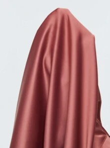 BizChic 純色正面鈕扣緞面襯衫 - 藕粉色 - 查看 8