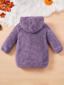 SHEIN 女嬰字母拼貼細節泰迪連帽衫洋裝