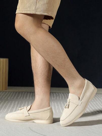 2025 春夏新款休闲男士乐福鞋一脚蹬商务正装牛津鞋英伦风平底软底手工大码 43-46