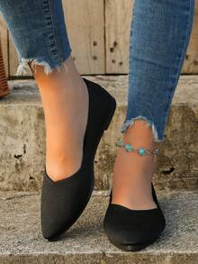 Women's Flat Shoes - Black - View 2
