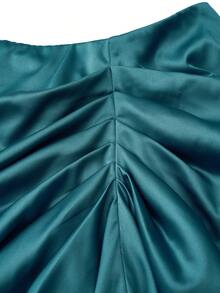 Celure Talla grande Falda fruncido bajo asimétrico - Azul - Ver 4