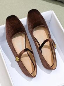 女性平底鞋適用於四季,時尚,多用途,舒服的和優雅,女神風格 - 銅色 - 查看 2