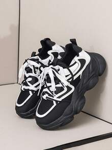 女式戶外舒適針織低幫運動鞋防滑鞋底 - 黑色 - 查看 1