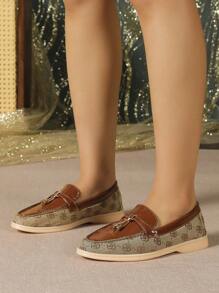 女士平底單鞋 - 卡其色 - 查看 1