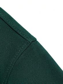 Manfinity Homme Men Striped Trim Polo Shirt - Dark Green - View 6