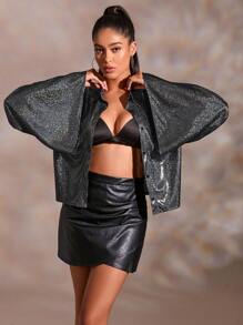 Aveloria Camicia maniche svasata paillettes