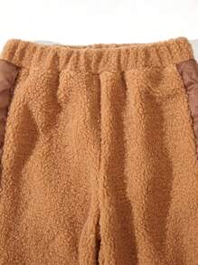 Tween Boy Contrast Side Seam Fleece Pants - Brown - View 5