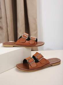 女士平底涼鞋 - 棕色 - 查看 4