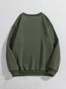 ROMWE Grunge Punk 一般款運動衫 - 軍綠色 - 查看 2