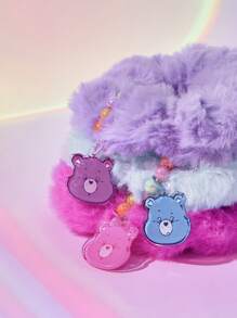 SHEIN X Care Bears Beaded Plush Hair Ties, 3pcs - Multicolor - View 6
