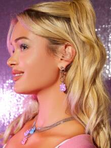 SHEIN X Care Bears 3pairs/set Cute 3d Earrings & Ear Cuffs - Multicolor - View 5