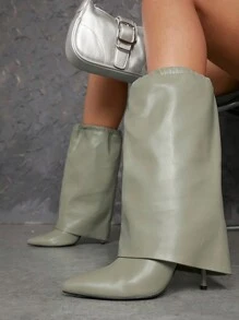 SHUZIA Pointy Toe Knee High Heel Boots