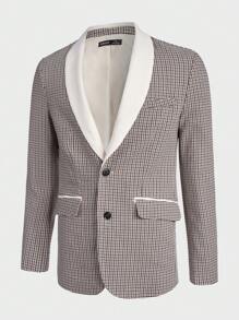 Manfinity VCAY Men Houndstooth Print Shawl Collar Blazer & Pants Set - Multicolor - View 8