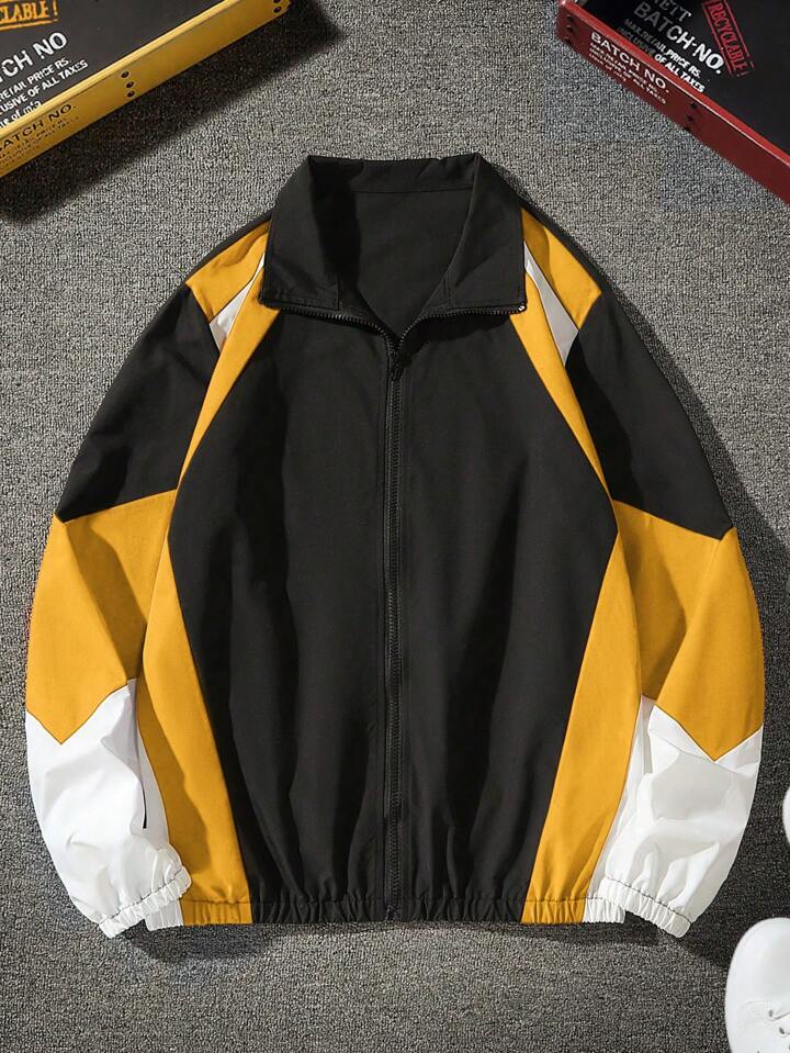Manfinity Homme 男性 カラーブロック ジッパーアップ