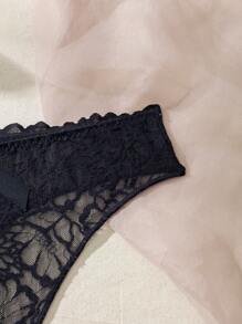 SHEIN 大碼花卉蕾絲無襠內褲