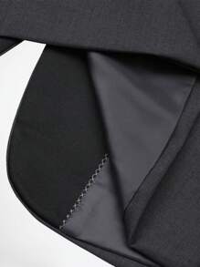 CLOUDSTYLE Hombres talla grande de color combinado con diseño de solapa Blazer & Chaleco con pantalones Traje Set - Gris Oscuro - Ver 13