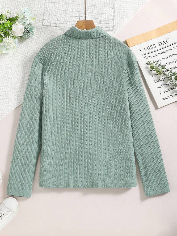 Teen Girl Flap Detail Button Front Shirt