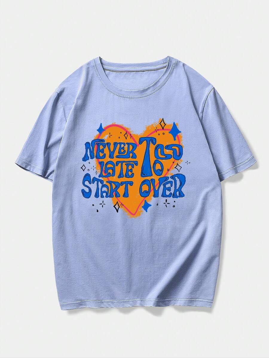 Lsscid Men Slogan Graphic Tee - Dusty Blue - View 1