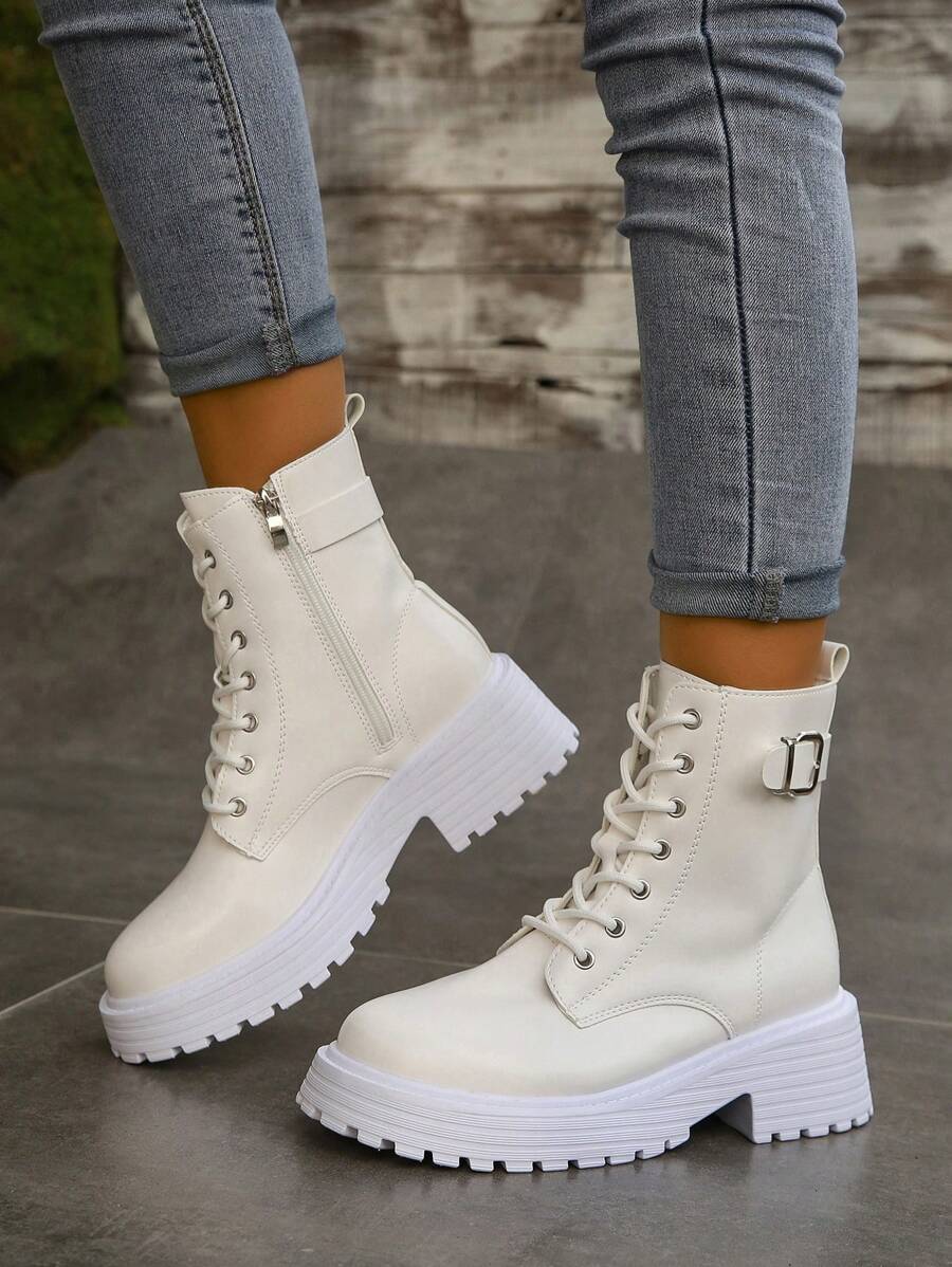 Botas con estilo para mujer - Blanco - Ver 1