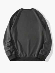 ROMWE MEN Goth 男士字母&骷髏印花套頭衫 - 灰色 - 查看 2