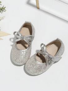 幼儿女孩休闲水钻蝴蝶结平底鞋，韩版儿童乐福鞋平底鞋，舞鞋，秋冬