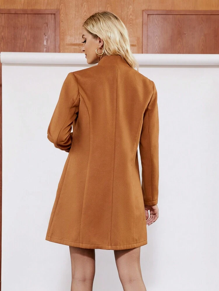 Solid Open Front Overcoat