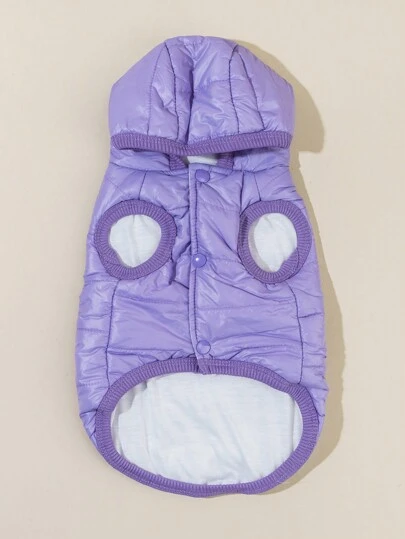 PETSIN 1 pieza Chaleco púrpura cortavientos abajo completado con capucha con con concha