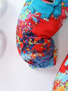 SHEIN Young Boy Cartoon Graphic Sweatshirt & Sweatpants - Multicolor - View 6