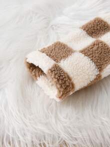 Baby Boys Checkerboard Pattern Flap Detail Teddy Coat - Multicolor - View 7