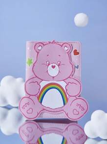 SHEIN X Care Bears 可爱卡通印花小号粉色 PVC 护照夹防丢失旅行钱包、欢呼熊、礼物 - 粉色 - 查看 3