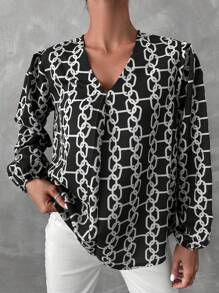 RueChic In Dây chuyền Tay áo lồng đèn Áo sơ mi - màu đen - Xem 5