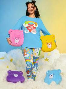 SHEIN X Care Bears 黄色小熊刺绣毛绒枕头，礼品 - 黃色 - 查看 3