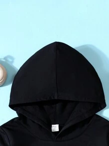 SHEIN 女大童蝴蝶印花連帽運動衫 - 黑色 - 查看 5