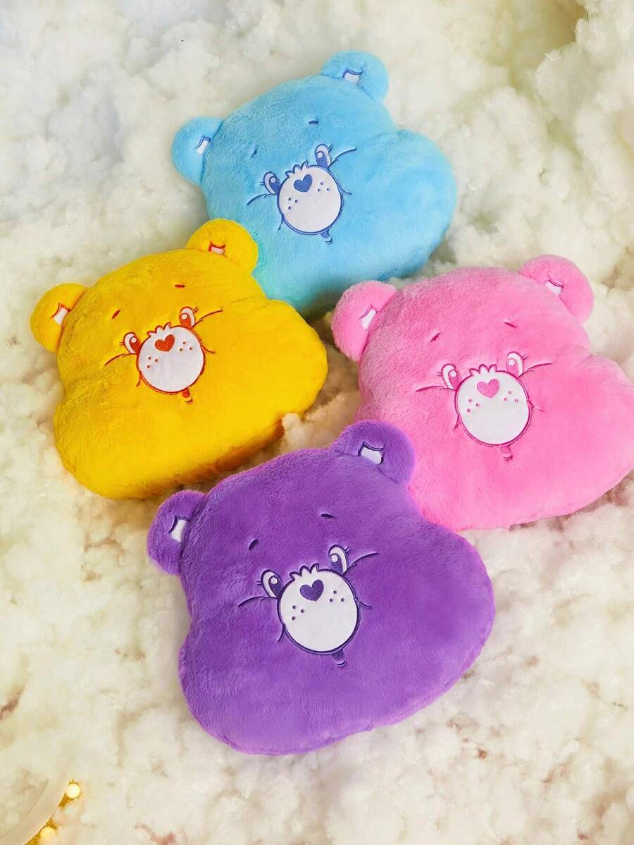 SHEIN X Care Bears 黄色小熊刺绣毛绒枕头，礼品 - 黃色 - 查看 1