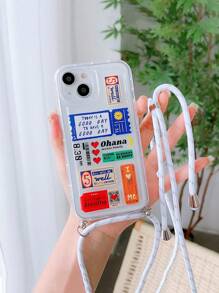 EurekartStudio 包裝標籤印刷透明手機殼帶掛繩
