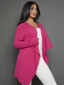 SHEIN SXY Cárdigan de diseño casual con cuello de cascada