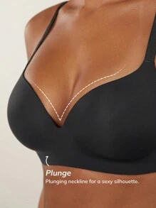 LUVLETTE Dream Curve Support+ 无钢圈隐形低胸文胸 - 黑色 - 查看 5