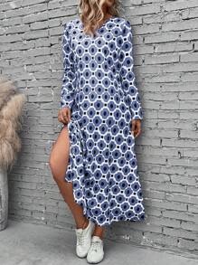 SHEIN LUNE 滿版印花隱藏口袋洋裝