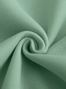 Men Cartoon Graphic Kangaroo Pocket Drawstring Thermal Lined Hoodie - Mint Green - View 6