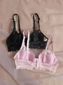 DesireSculpt 2 chiếc áo ngực ren hoa có gọng gợi cảm - Nhiều màu - Xem 2