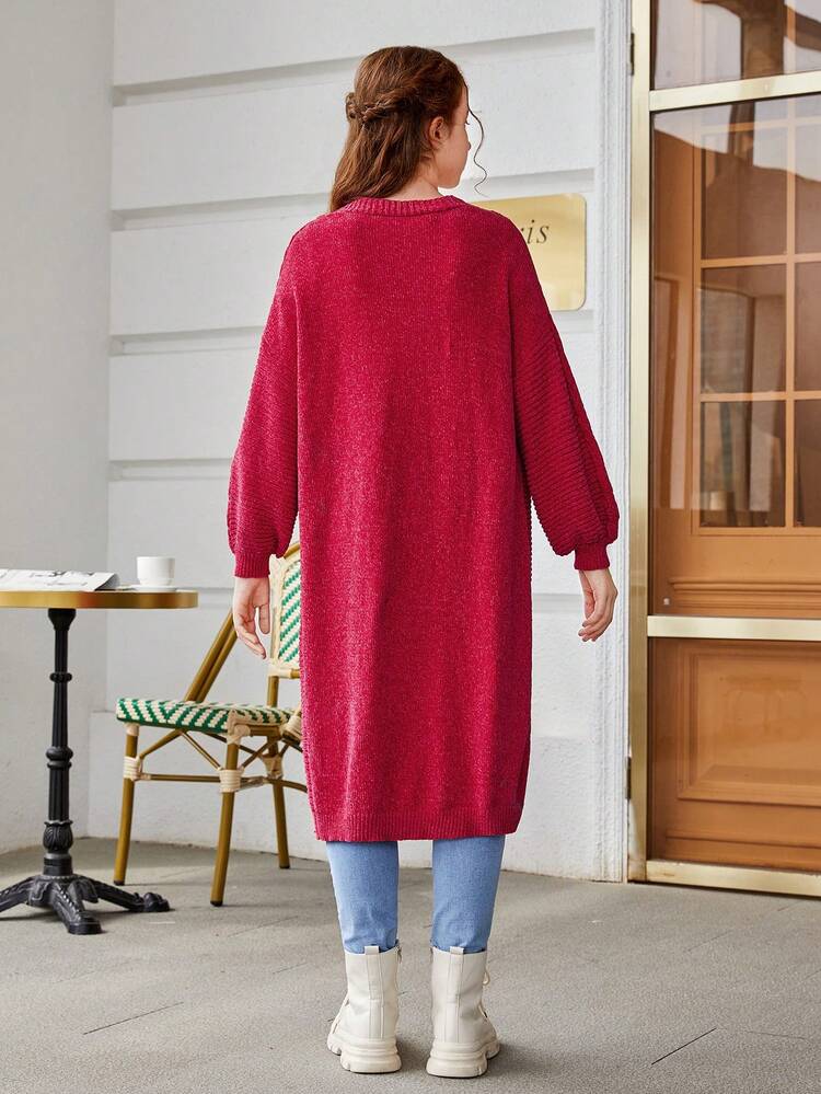 Teen Girl Drop Shoulder Cardigan