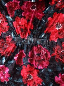 SHEIN 年輕女孩們印花毛茸邊連帽加絨內裏拉鏈開襟外套無毛衣 - 彩色 - 查看 4