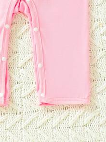 女嬰3入組卡通圖案前紐扣連身褲禮品套裝