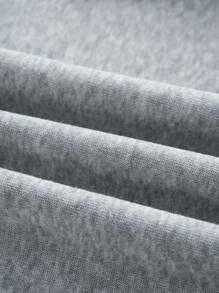 INAWLY 字母图案保暖内衬卫衣，长袖上衣，毕业季、返校季、毕业季、教师节女款，返校季套头衫，秋季卫衣 - 淺灰色 - 查看 4