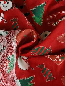 Rochie de Crăciun cu Volane, cu Volane, Fetiță