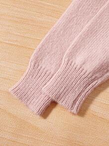 Baby Girl Ruffle Trim Cable Knit Sweater Dress