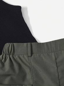 SHEIN Essnce 掛脖上衣&短褲不附腰帶