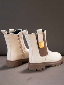 Children's Solid Color Boots - Beige - View 4