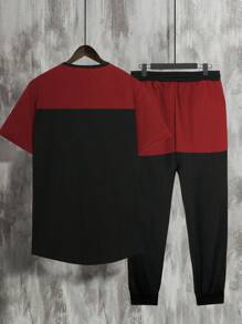 Manfinity Homme Men Two Tone Tee & Drawstring Waist Joggers - Multicolor - View 2